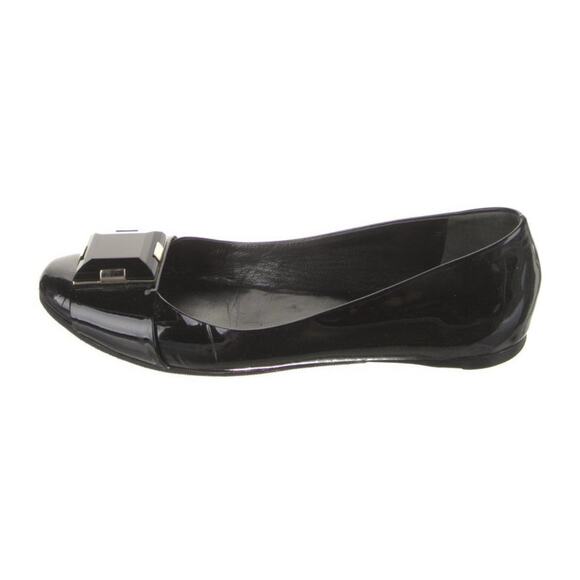AUTH GUCCI Black Patent Leather Stud Embellished Ballet Flats IT 36 US 6 EUC - Picture 3 of 6